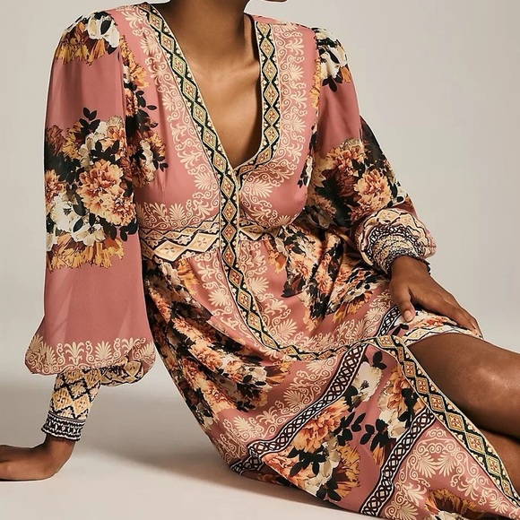 Anthropologie Vineet Bahl Embroidered Maxi Dress Size XSP - Picture 11 of 12